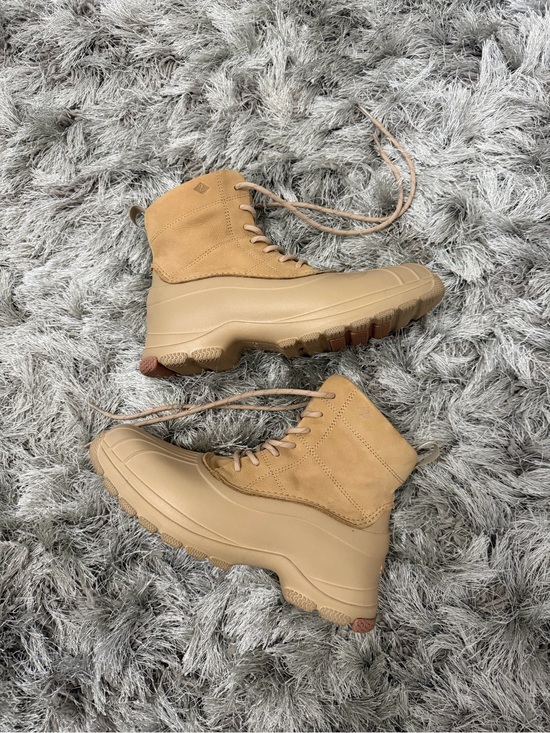 Sperry Shoes - Sperry Women’s Duck Boots Tan Platform Lace-Up Boots